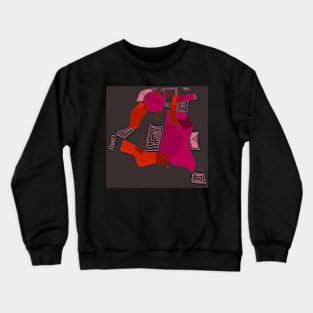 Mazipoodles Dreamy Egyptian Collage Fuchsia Burnt Orange Gray Crewneck Sweatshirt